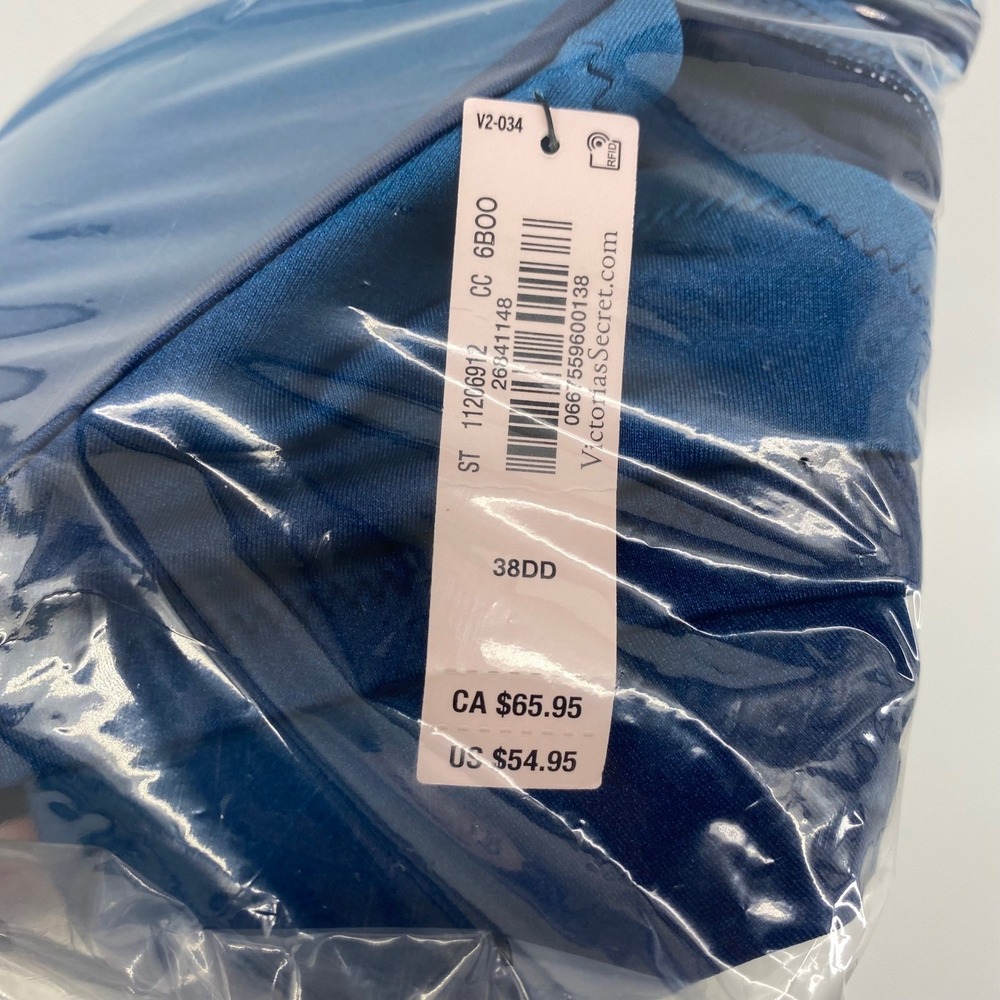 Victoria's Secret Bikini Top Womens 38DD Blue Ombre Push Up Underwire Swim  NWT - Picture 8 of 10